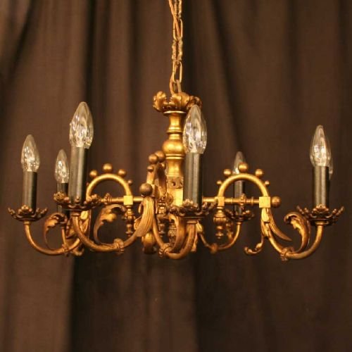 French Gilded 8 Light Converted Gasolier