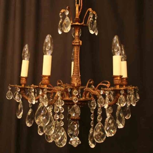 Italian Dark Gilded 5 Light Chandelier