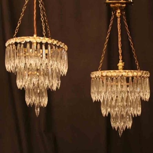 French Pair of Icicle Chandeliers