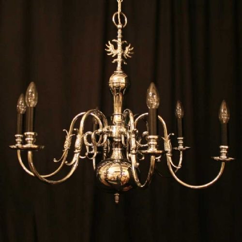 Flemish Pair of Nickel Plated Chandelier