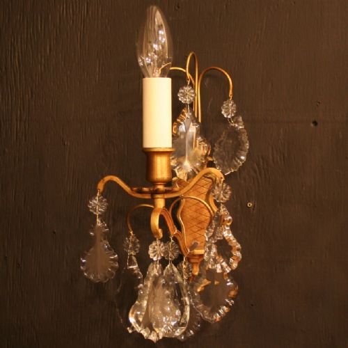 French Pair of Gilded Single Arm Wall Lights