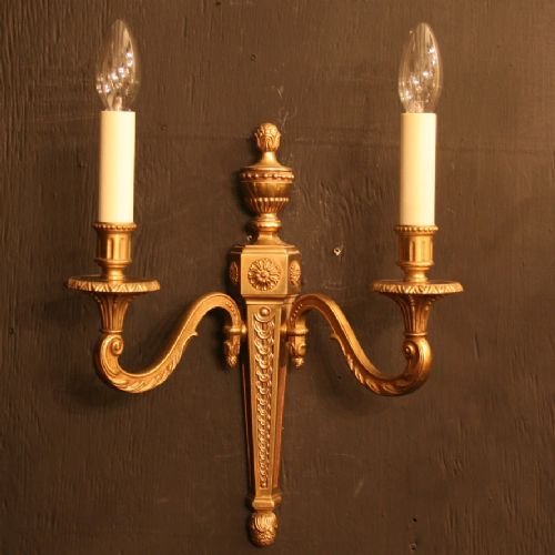 French Set of 4 Gilded Bronze Wall Lights