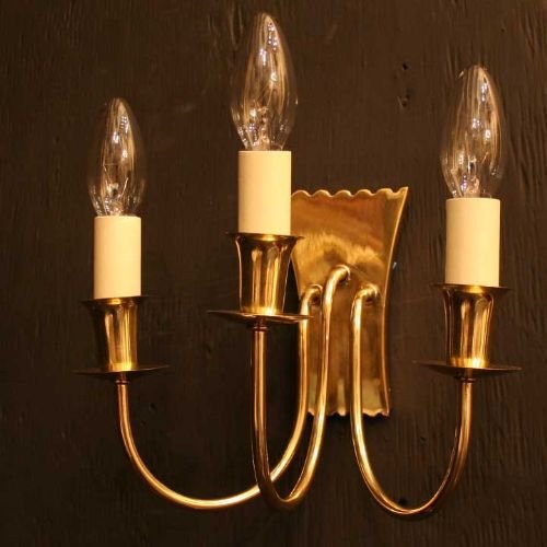 Italian Brass Set of Three Wall Lights
