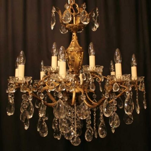 Italian 12 Light Double Tiered Chandelier