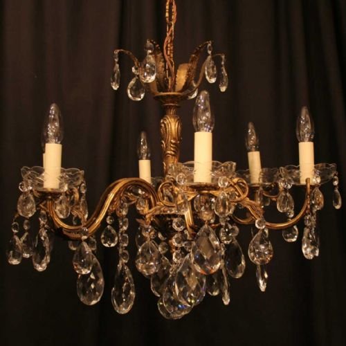 Italian Gilded 6 Light Chandelier