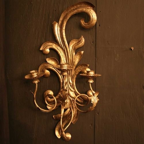 Single Italian Triple Light Candle Wall Sconce