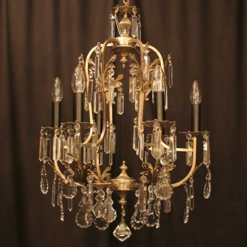 Italian Silver Cage Form 6 Light Chandelier