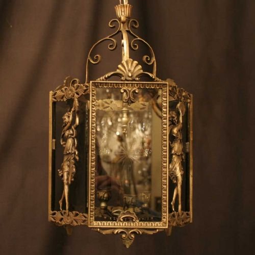 Italian Silvered Triple Light Hall Lantern