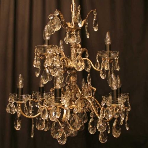 Italian Silver 9 Light Double Tiered Chandelier