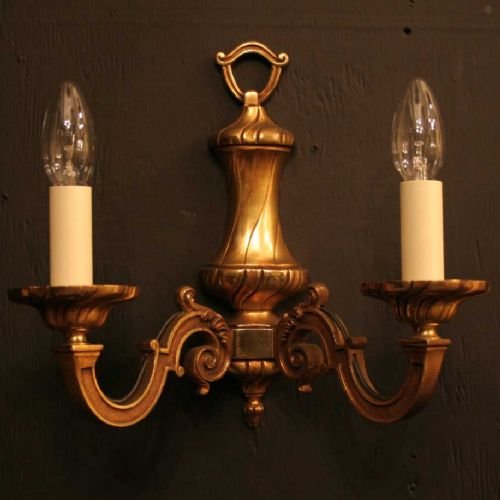 French Pair of Gilded Bronze Wall Lights