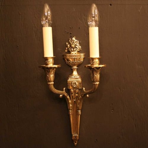 English Set of 4 Twin Arm Wall Lights