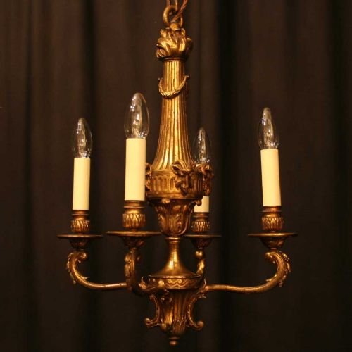 Quality Bronze 4 Light Ram Headed Chandelier
