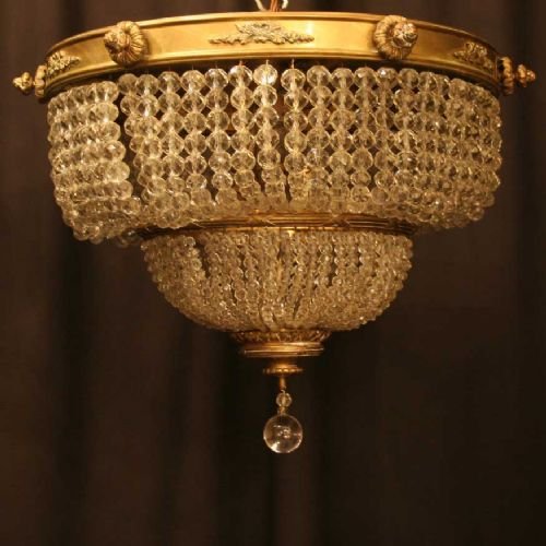 French Gilded Brass 6 Light Plaffonier