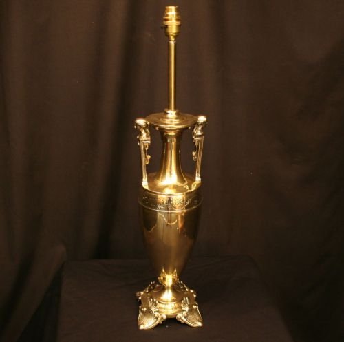 English Brass Single Light Table Lamp