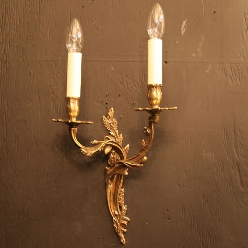 French Set of 4 Twin Arm Wall Lights