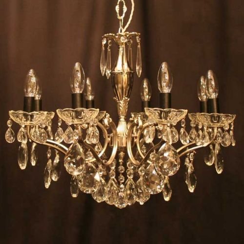 French Renickel Plated 8 Light Chandelier