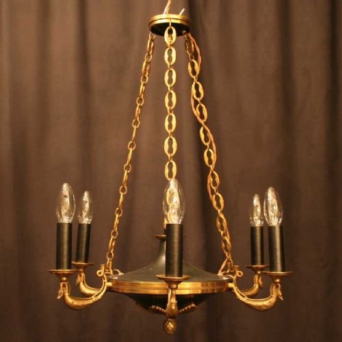 Empire 6 Light Gilded Brass Chandelier