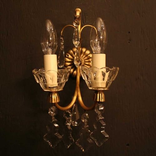 French Gilded Twin Arm Wall Lights