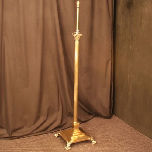 English Cast Brass Telescopic Standard Lamp