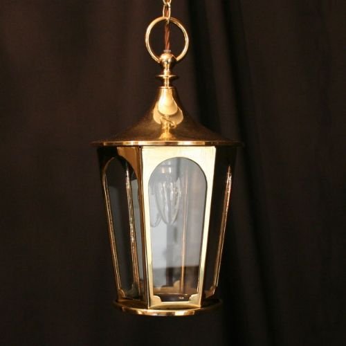 English Brass Single Light Hall Lantern
