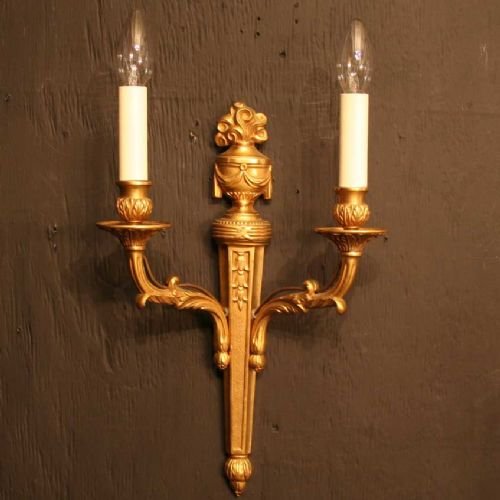 French Set of 4 Twin Arm Wall Lights