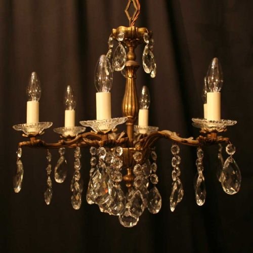 Italian Gilded 6 Light Chandelier