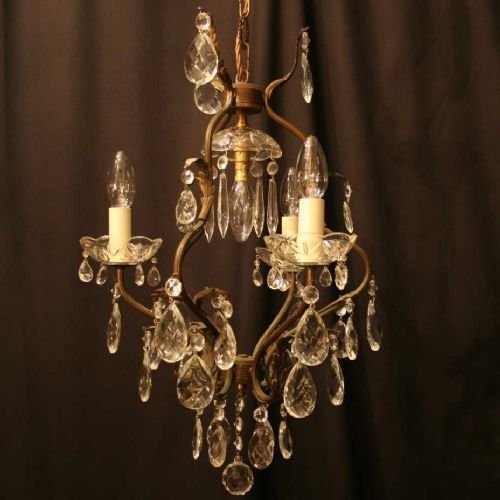 Italian 4 Light Birdcage Chandelier