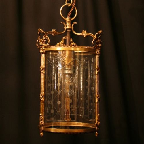 French Gilded Single Light Hall Lantern