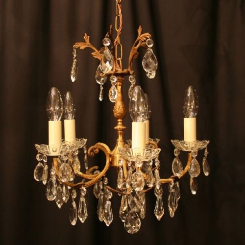 French Pretty 5 Light Gilded Chandelier