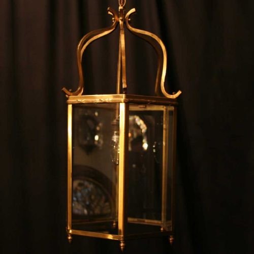 English Pair of Brass Hall Lanterns