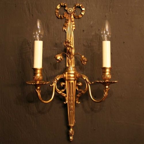 Quality Pair of French Twin Arm Wall Lights