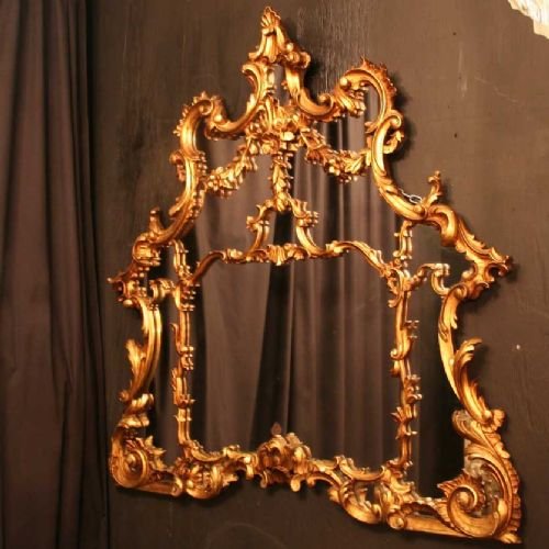 Italian Giltwood Overmantle Mirror