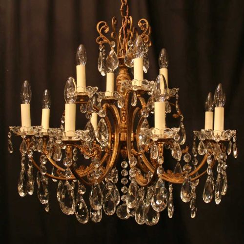 Italian Gilded 12 Light Antique Chandelier