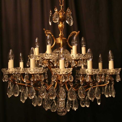 An Italian Gilded 19 Light Antique Chandelier