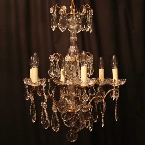 French Gilded 6 Light Antique Chandelier