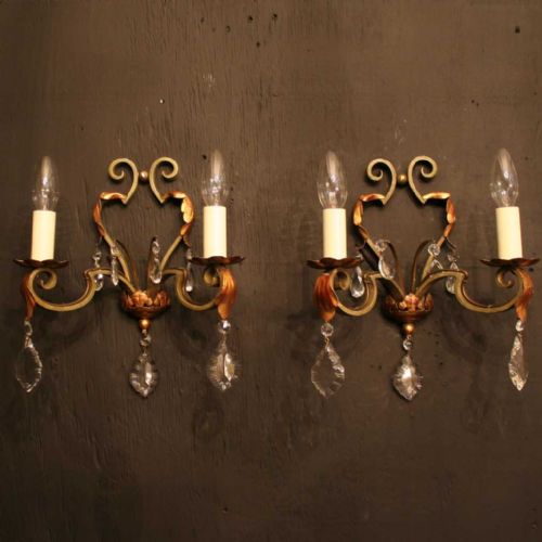 French Decorative Set of 4 Antique Wall Lights
