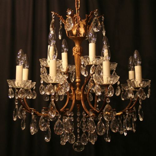 Italian Gilded 12 Light Antique Chandelier