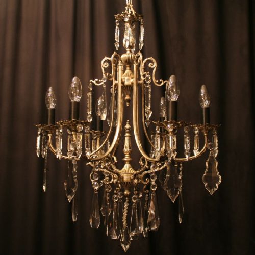 Italian Silver Gilded 6 Light Antique Chandelier