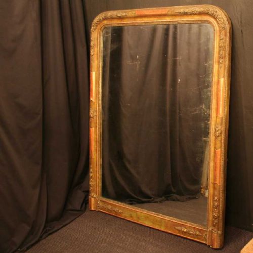 French Giltwood & Composition Antique Mirror