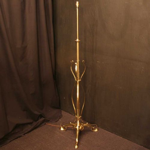 Art Nouveau English Brass Standard Lamp