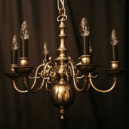 Flemish Silver Plated 6 Light Antique Chandelier