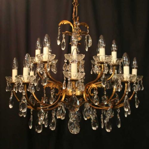 An Italian Gilded 16 Light Antique Chandelier