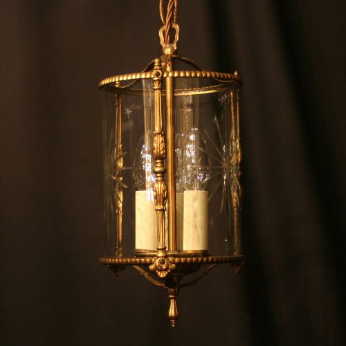 French Gilded Triple Light Hall Lantern
