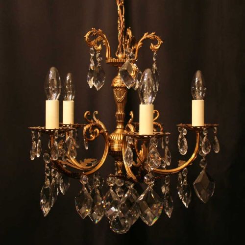 Italian Gilded 5 Branch Antique Chandelier