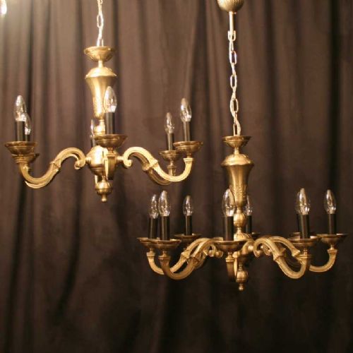 French Pair of Silver 6 & 8 Branch Antique Chandeliers
