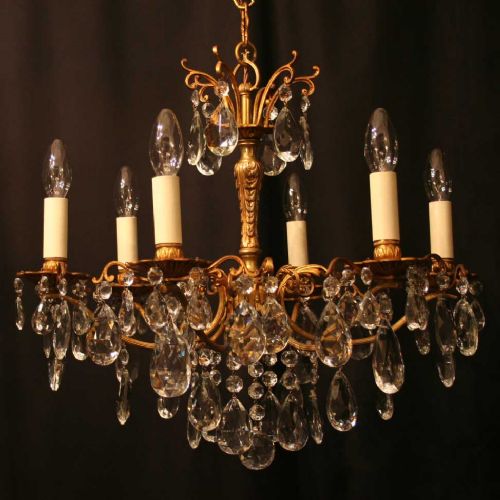 An Italian Gilded 6 Branch Antique Chandelier