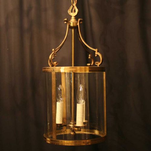 A French Triple Light Antique Hall Lantern
