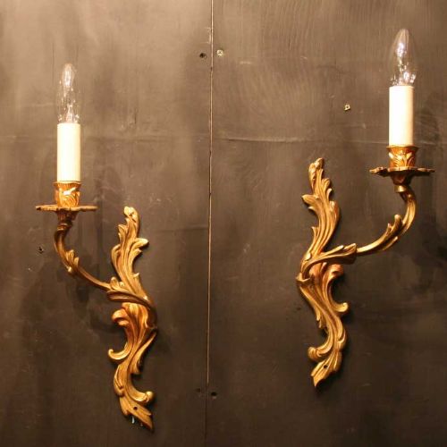 A French Pair of Single Arm Antique Wall Lights
