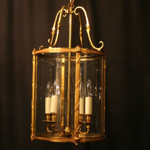 French Gilded Four Light Antique Hall Lantern