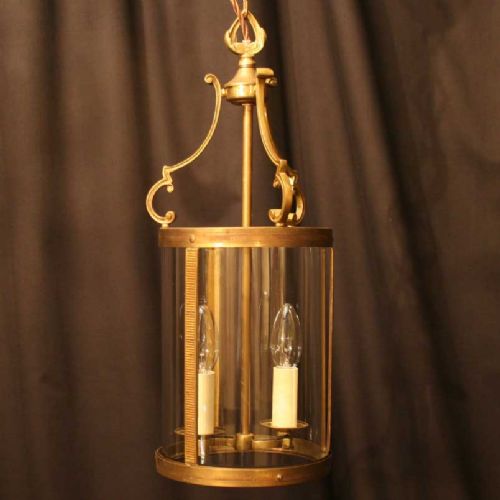 A French Gilded Brass Twin Light Hall Lantern